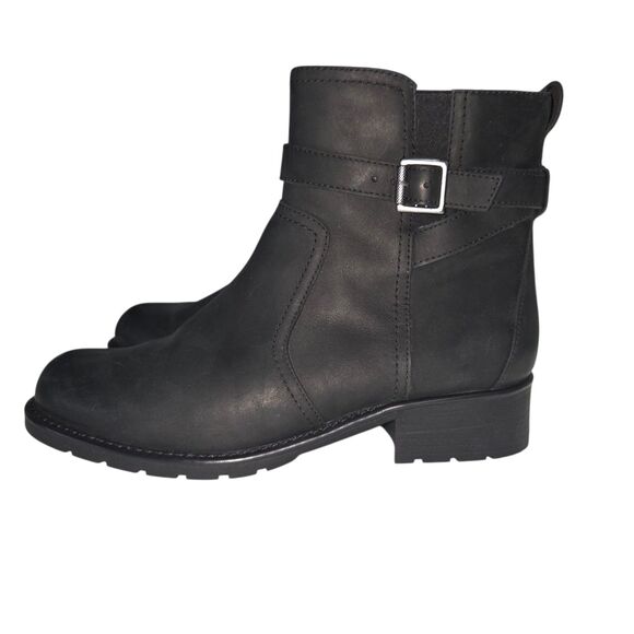 Clarks Collection Women Black Leather Ankle Boots Orinoco Bend Size 10W Zipper - Picture 10 of 16